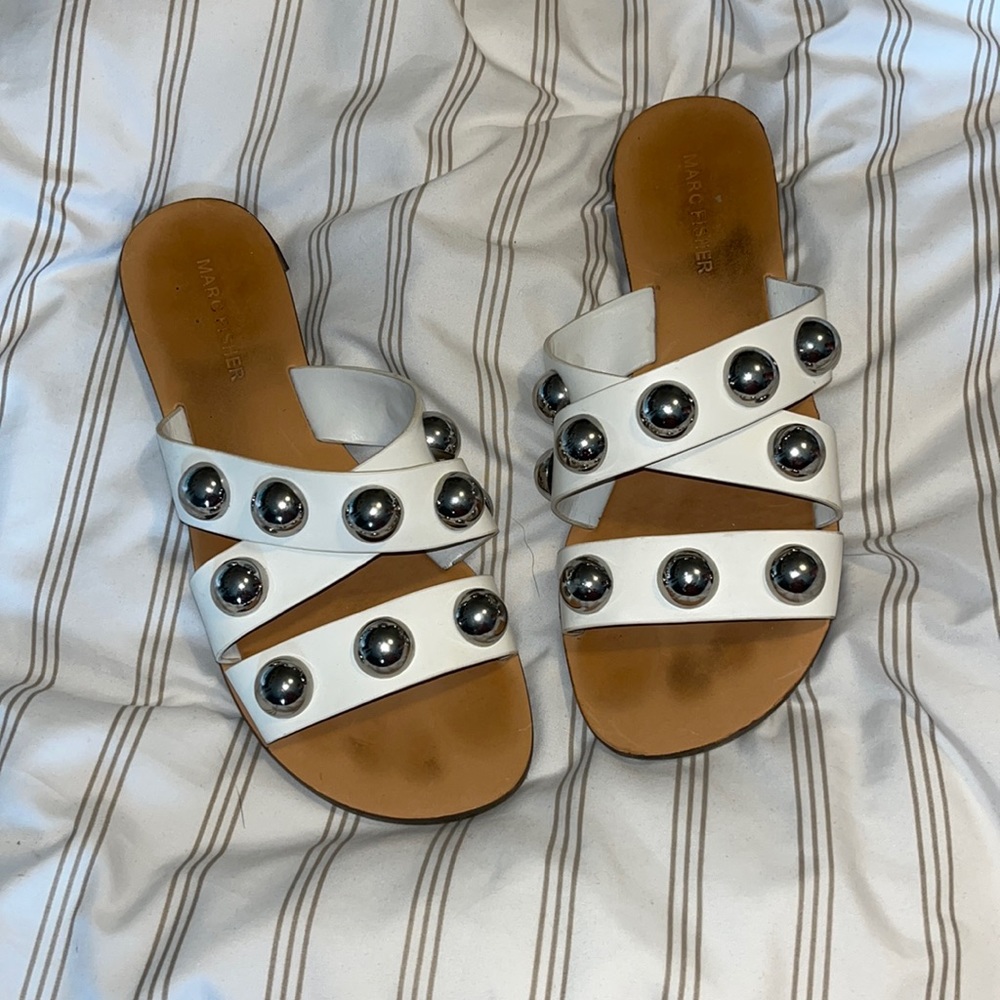 White Marc Fisher Sandals
